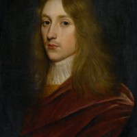Portrait of a Gentleman said to be Prince Rupert of Rhine in a painted Oval Wearing a Cloak and Cravat by Gerrit van Honthorst