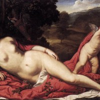 Sleeping Venus with Cupid by Paris Bordone