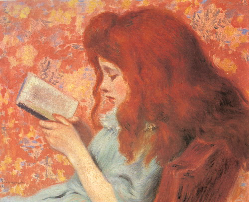 Young Girl Reading by Federigo Zandomeneghi