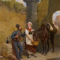 A Cossack and a Townsgirl by Alexander Bogdanovich Villevalde