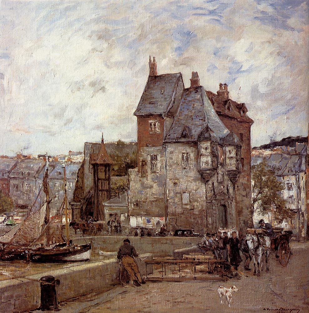 A French Harbour Town by Adrien Gabriel Voisard-Margerie
