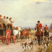 A Hunt Passing a Coach by John Sanderson Wells