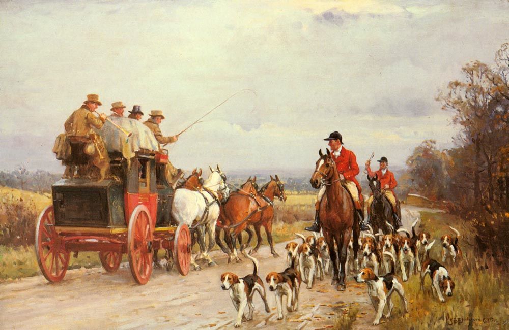 A Hunt Passing a Coach by John Sanderson Wells