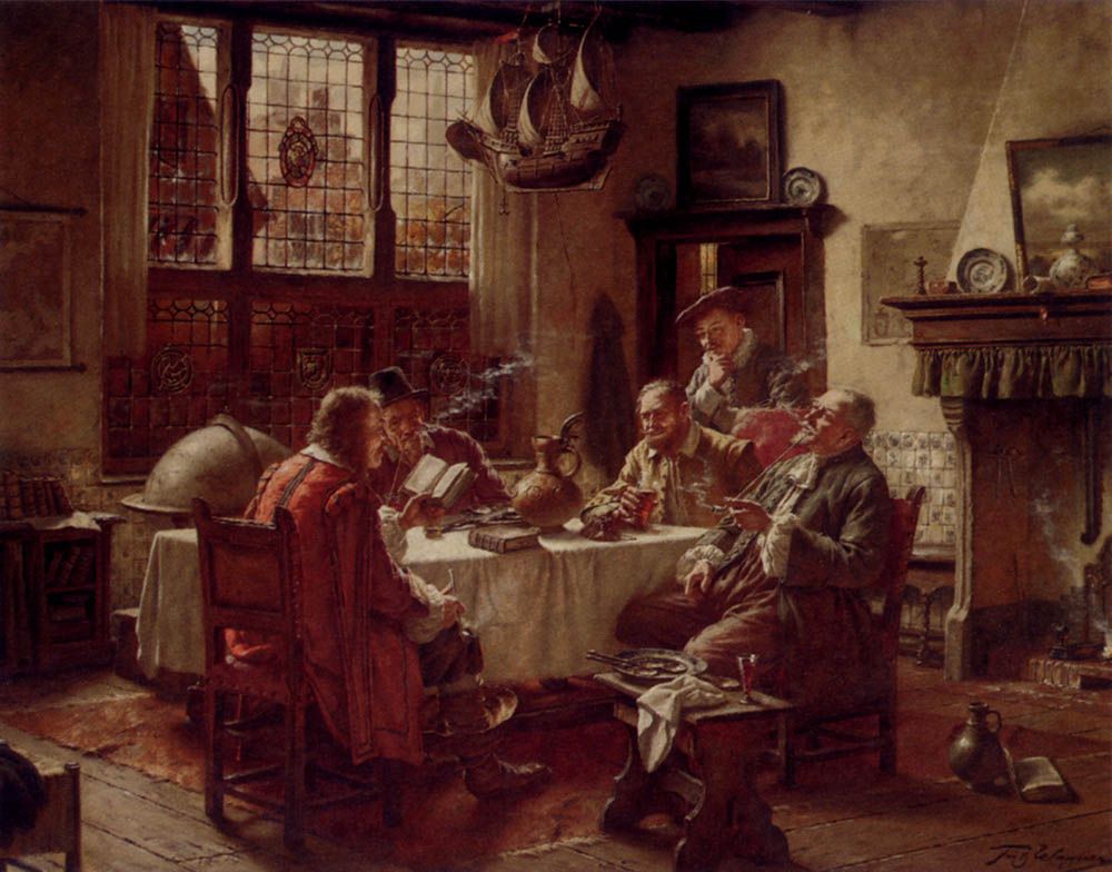 A Literary Gathering by Fritz Wagner