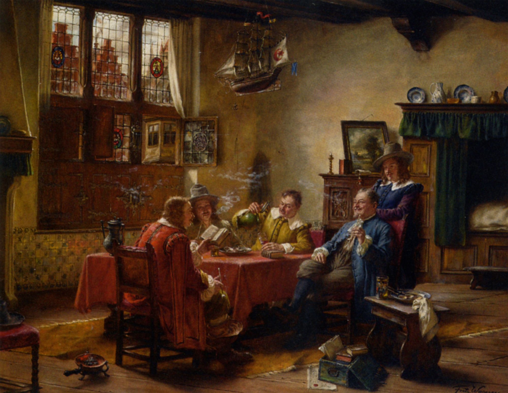 A Merry Company by Fritz Wagner