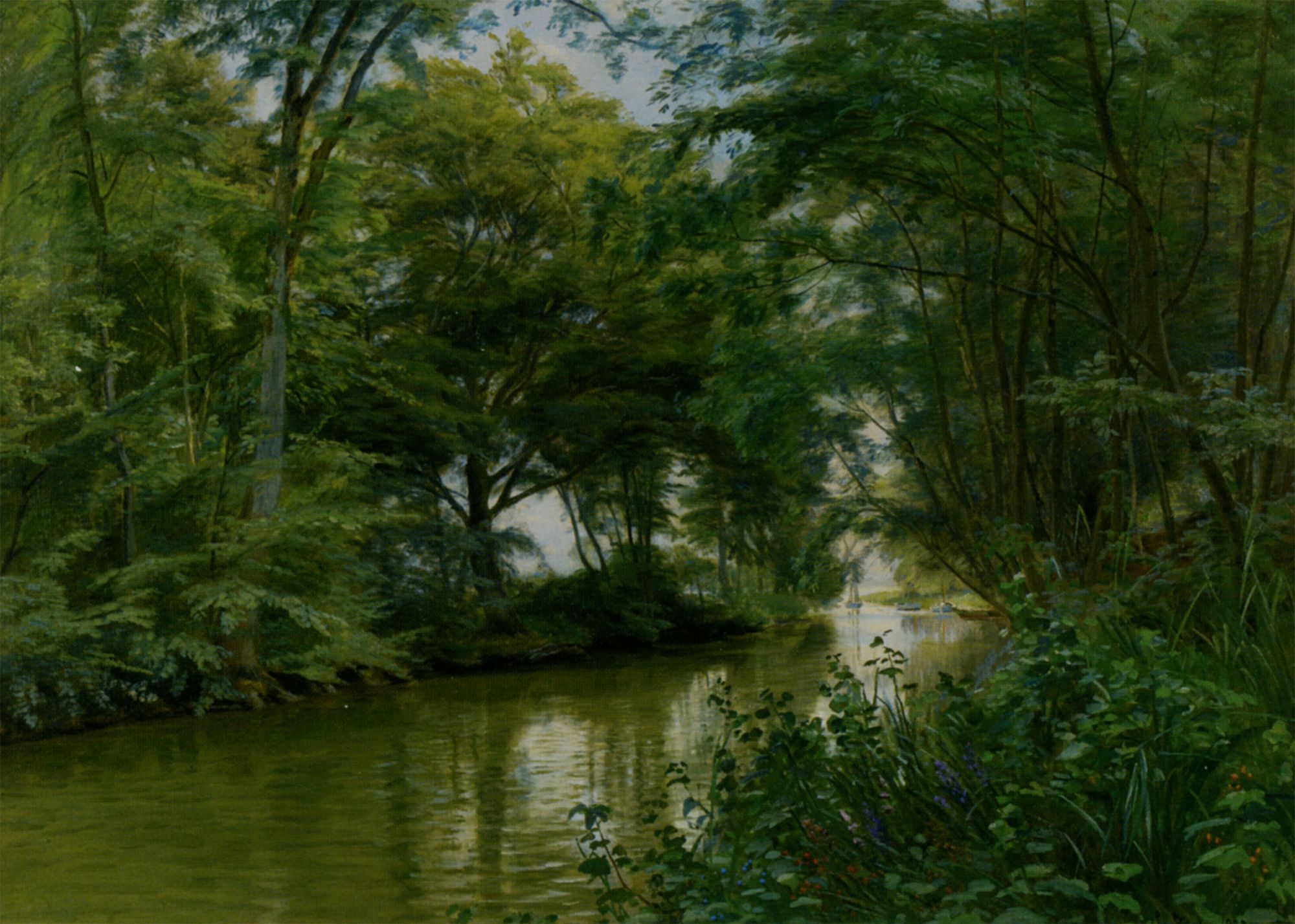 A River Landscape by Christian Peder Morch Zacho