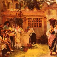 A Venetian Fan Seller by Henry Woods