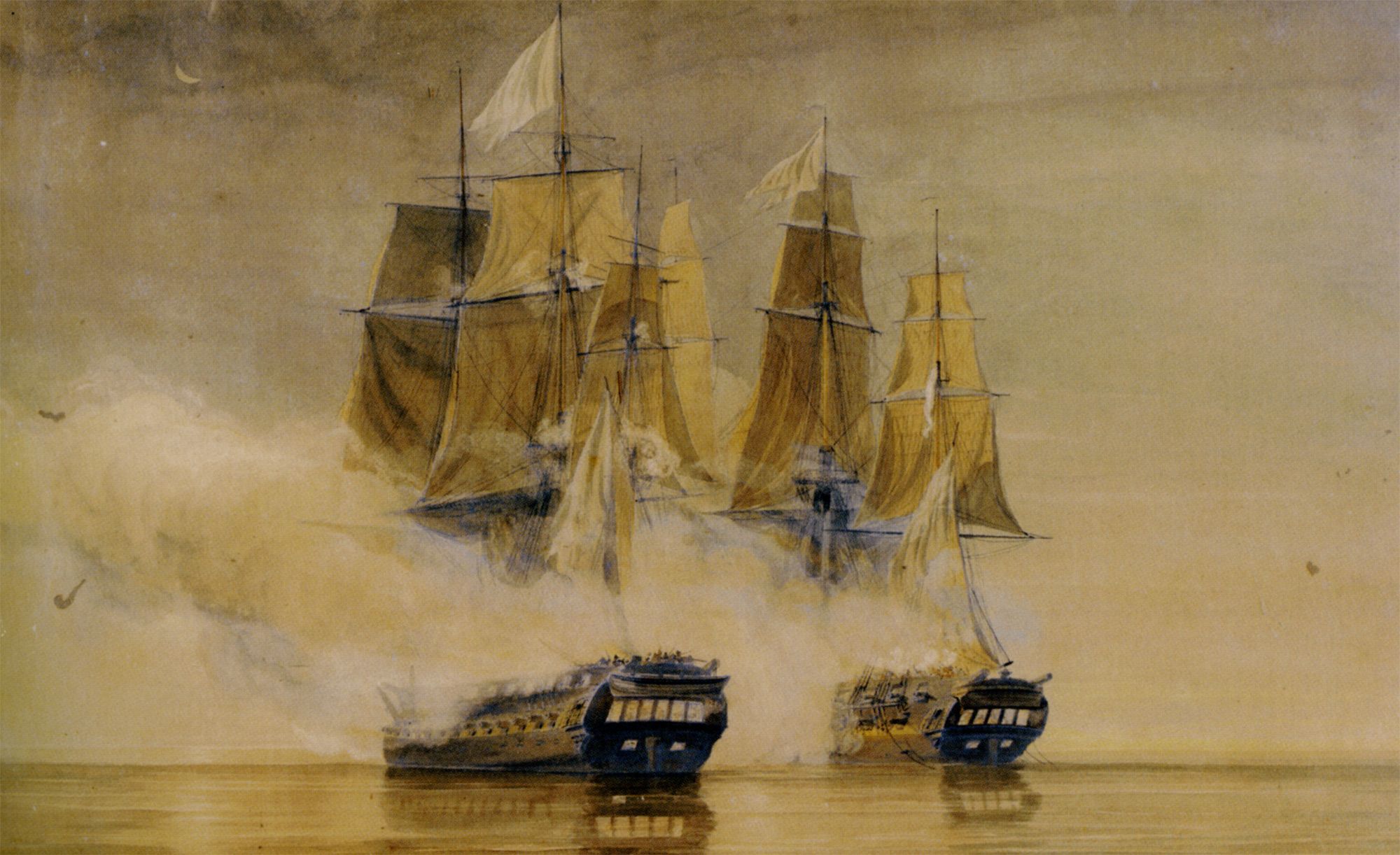 Action between HMS Amethyst and the French frigate Thetis by Thomas Whitcombe