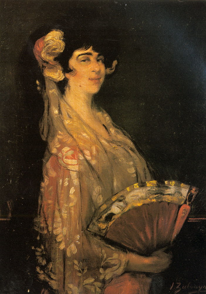 An Elegant Lady Fanning Herself by Ignacio Zuloaga y Zabaleta