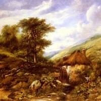 An Overshot Mill In A Wooded Valley by Frederick William Watts