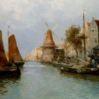 Boats by the Riverbank by Carl Wagner