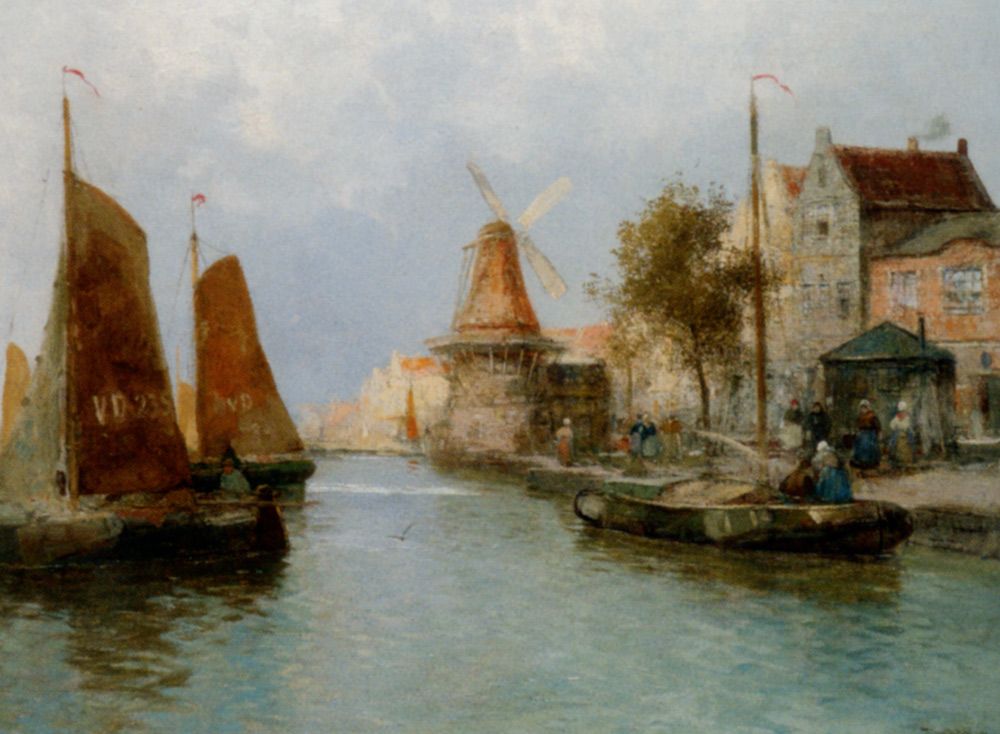 Boats by the Riverbank by Carl Wagner