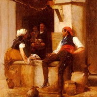 Chatting by the Fountain by Jehan Georges Vibert