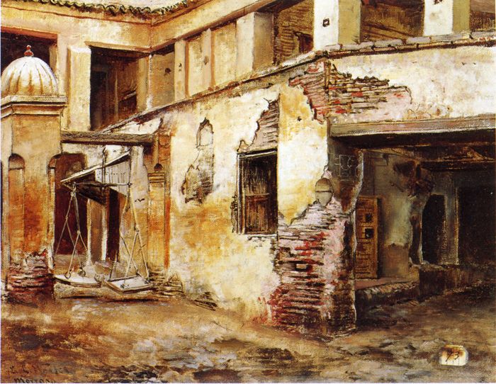 Courtyard in Morocco by Edwin Lord Weeks