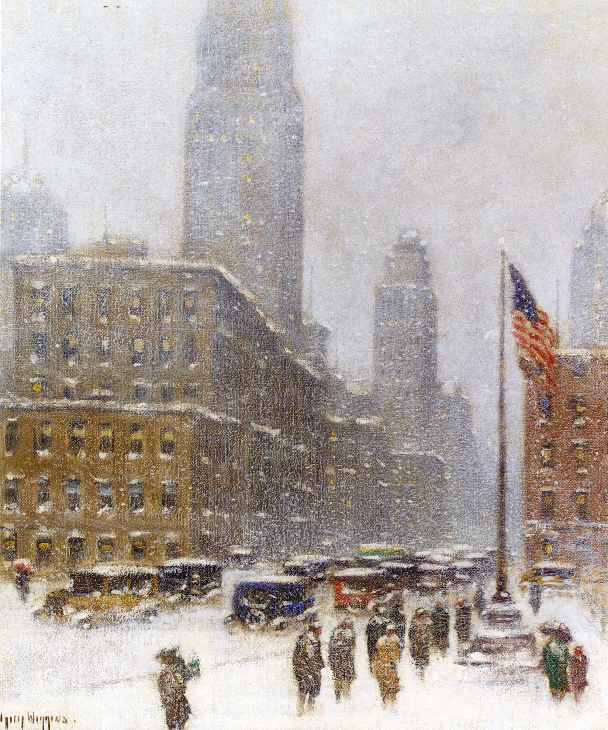 Empire State Building Winter by Guy Carleton Wiggins