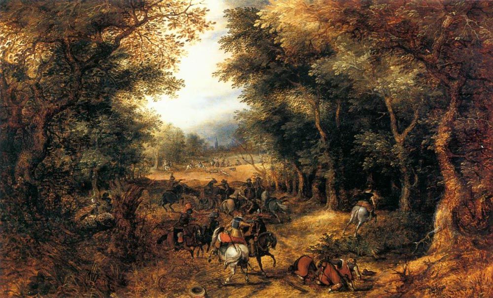 Forest Scene with Robbery by David Vinckbooms