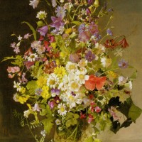Ganseblumchen Rosen und Stiefmutterchen in Einer Vase by Franz Xaver Wolf
