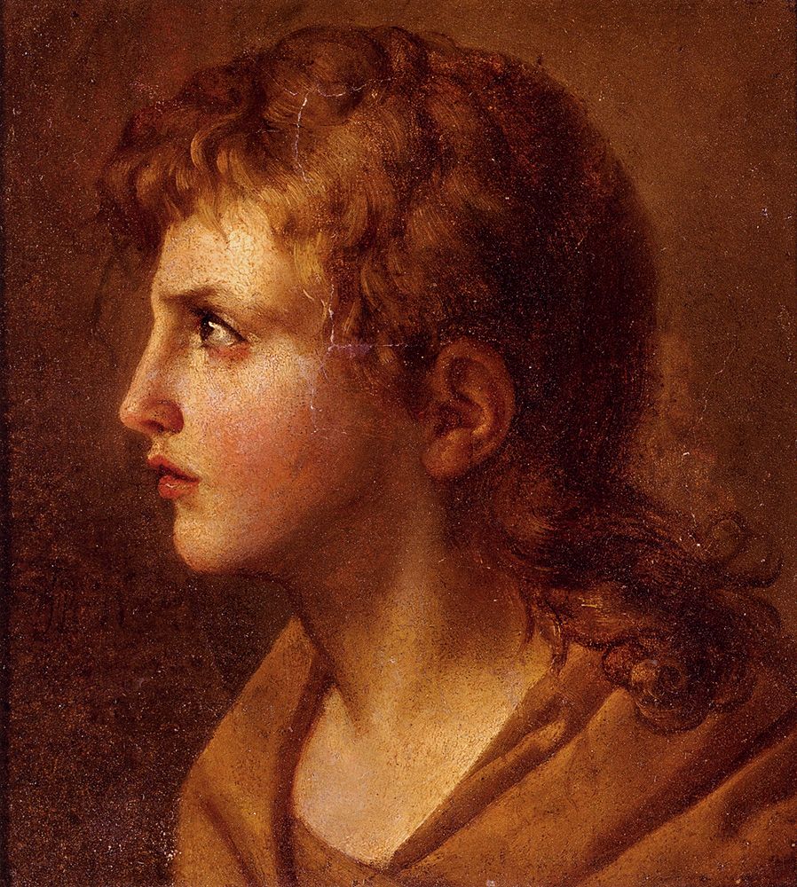 Head Of A Young Man In Profile by Jean Baptiste Joseph Wicar