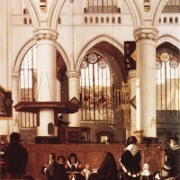 Interior of the Old Church during a Sermon by Emanuel de Witte