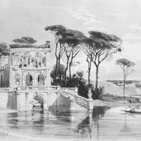Italian Lake Scene with Villa (from Cropsey Album) by Carl Friedrich H. Werner
