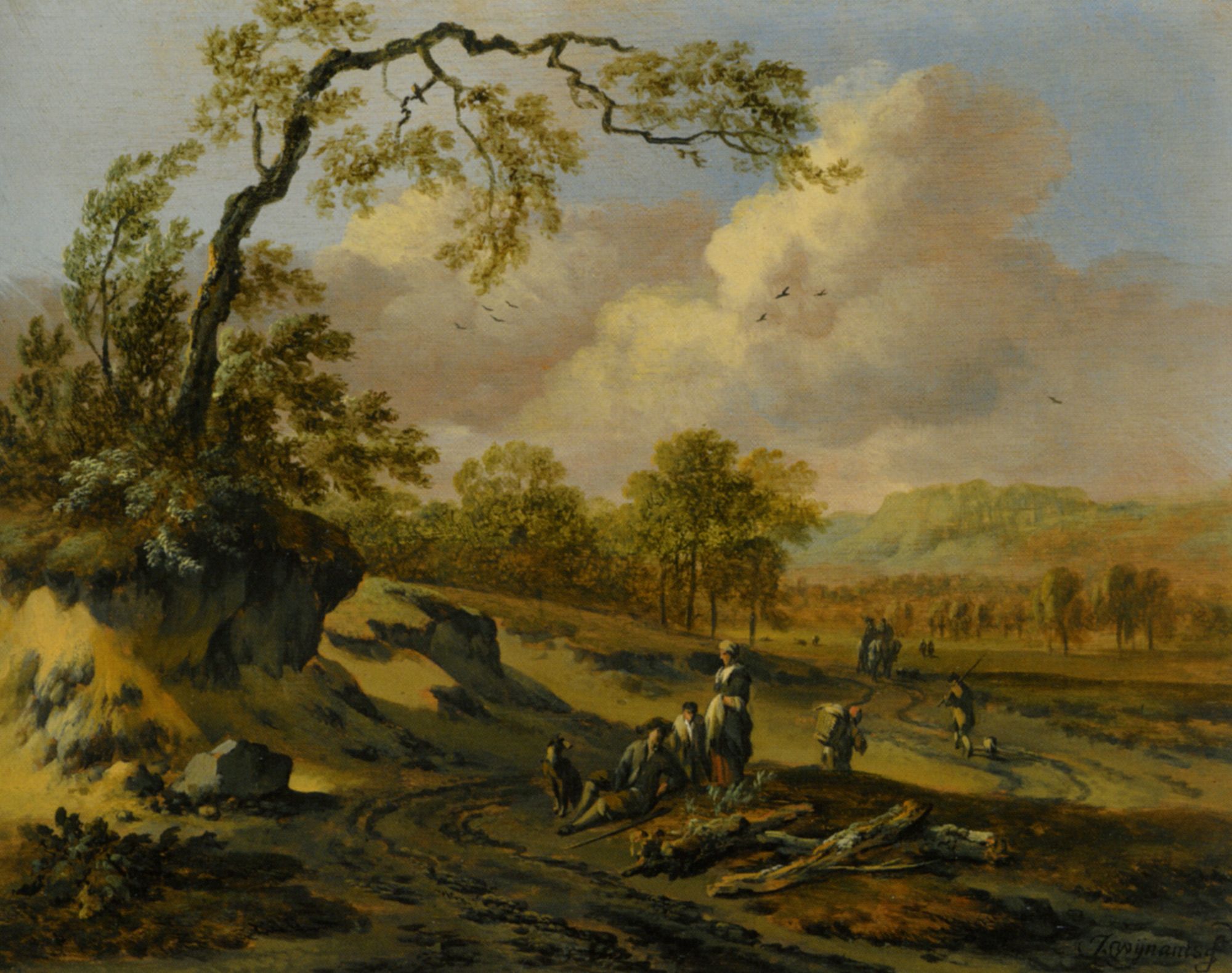 Landscape with Travellers by Jan Wijnants