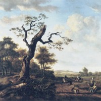 Landscape with a Hawking party by Jan Wijnants