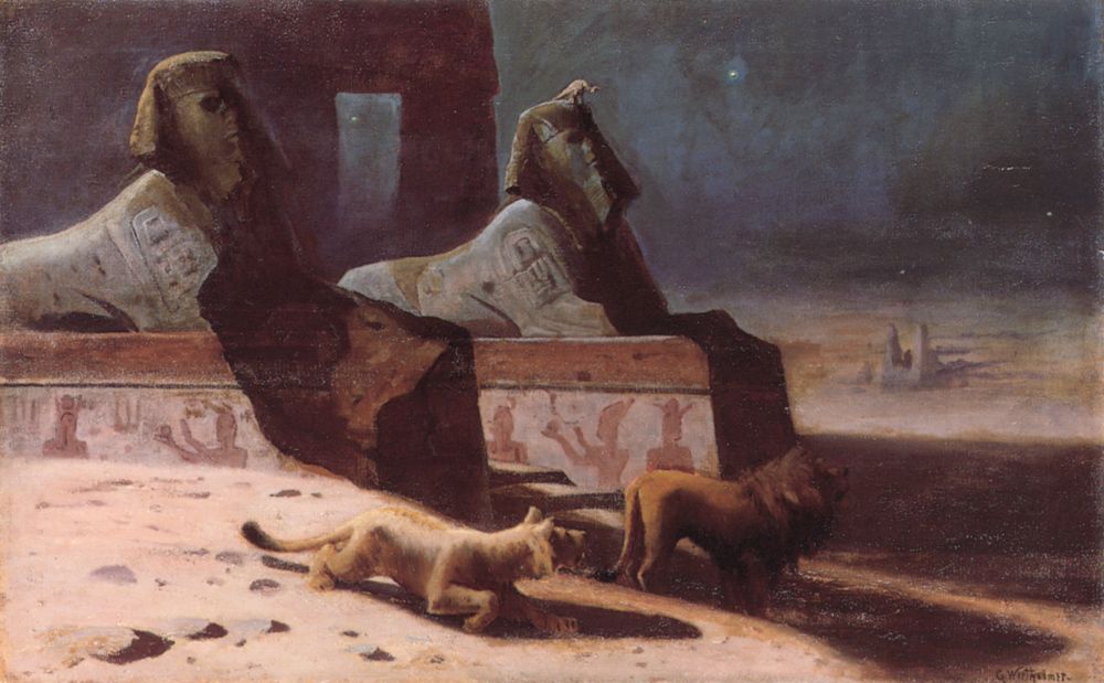 Lions et Sphinx by Gustave Wertheimer