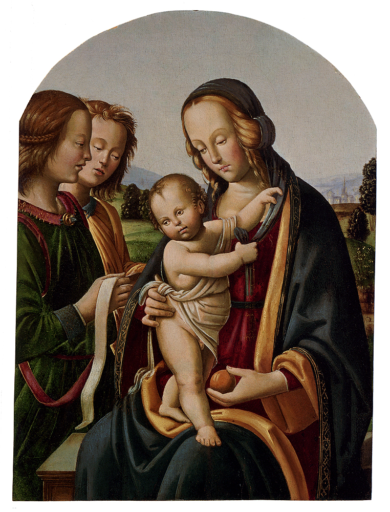 Madonna And Child With Two Angels by Rocco Zoppo