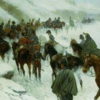 Napoleaon Leading His Troops Through Guadarrama Mountains by Jan Von Chelminski