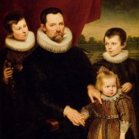 Portrait Of A Nobleman And Three Children by Cornelis De Vos