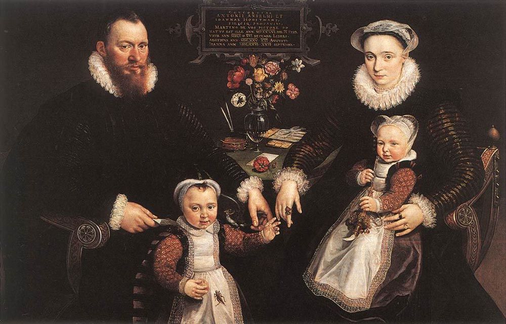 Portrait of Antonius Anselmus His Wife and Their Children by Maarten de Vos