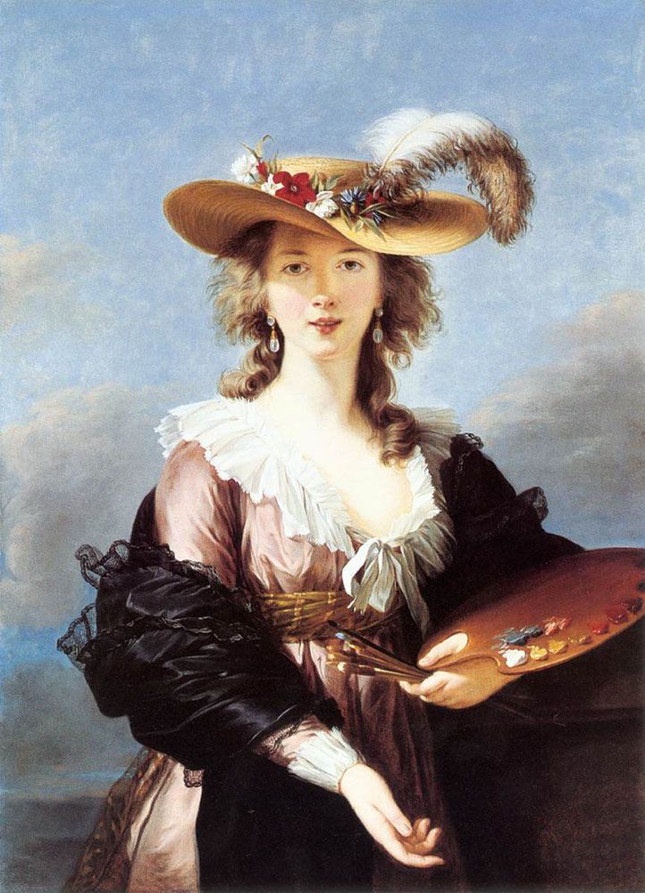 Self Portrait in a Straw Hat by Elisabeth Louise Vigee Le Brun