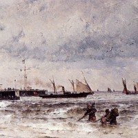 Shipping Near A Harbour Entrance by Theodor Alexander Weber