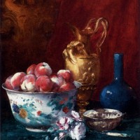 Still Life With Peaches by Antoine Vollon