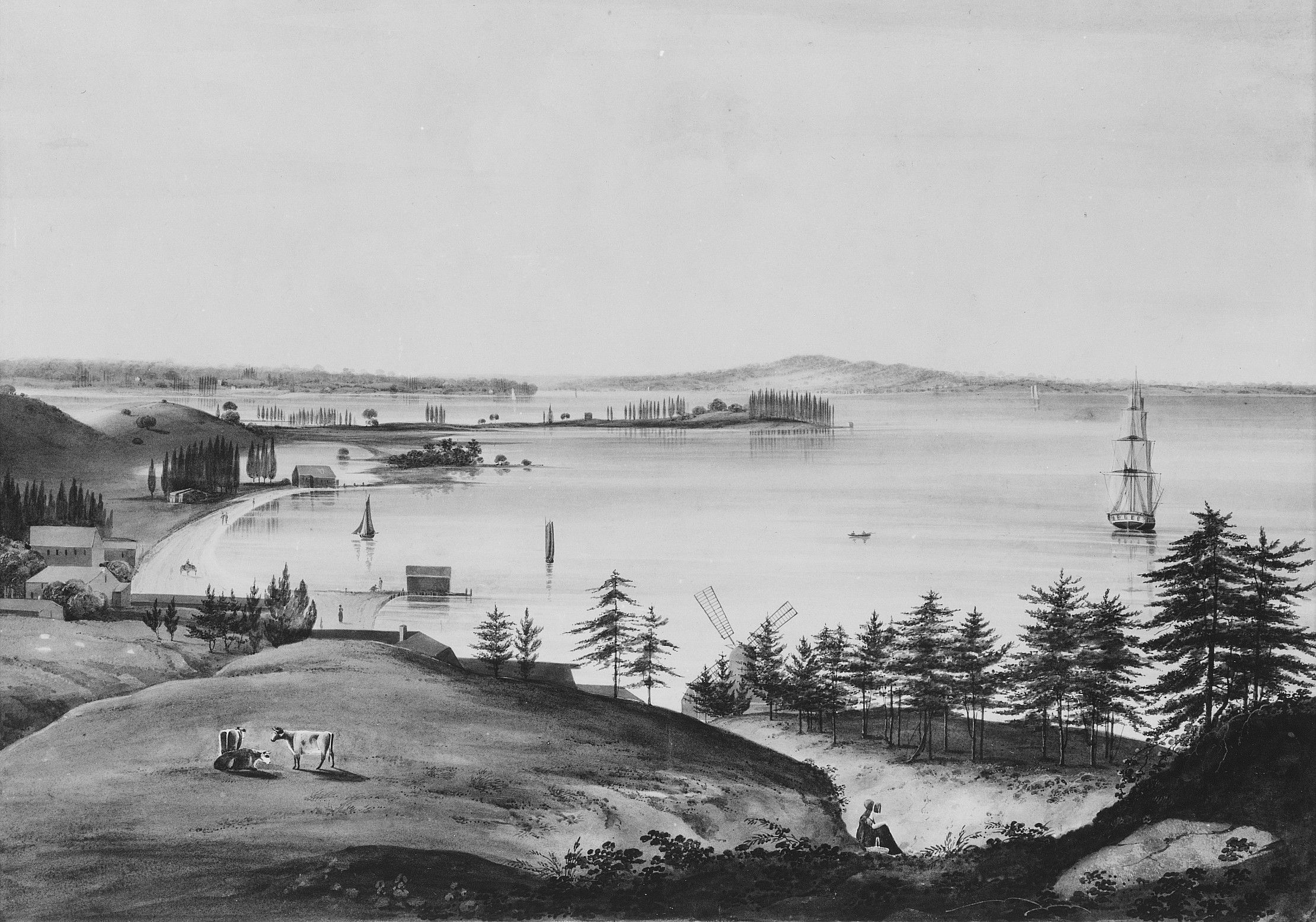 The Bay of New York Looking to the Narrows and Staten Island, Taken from Brooklyn Heights by William Guy Wall