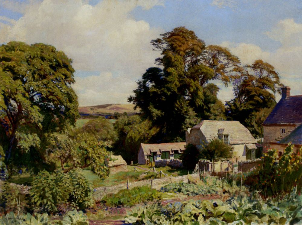 The Cottage Garden by George Spencer Watson