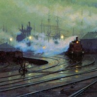 The Docks at Cardiff by Lionel Walden