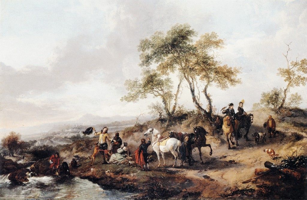 The Halt of the Hunting Party by Philips Wouwerman