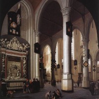 The Old Church at Delft with the Tomb of Admiral Tromp by Hendrick van Vliet