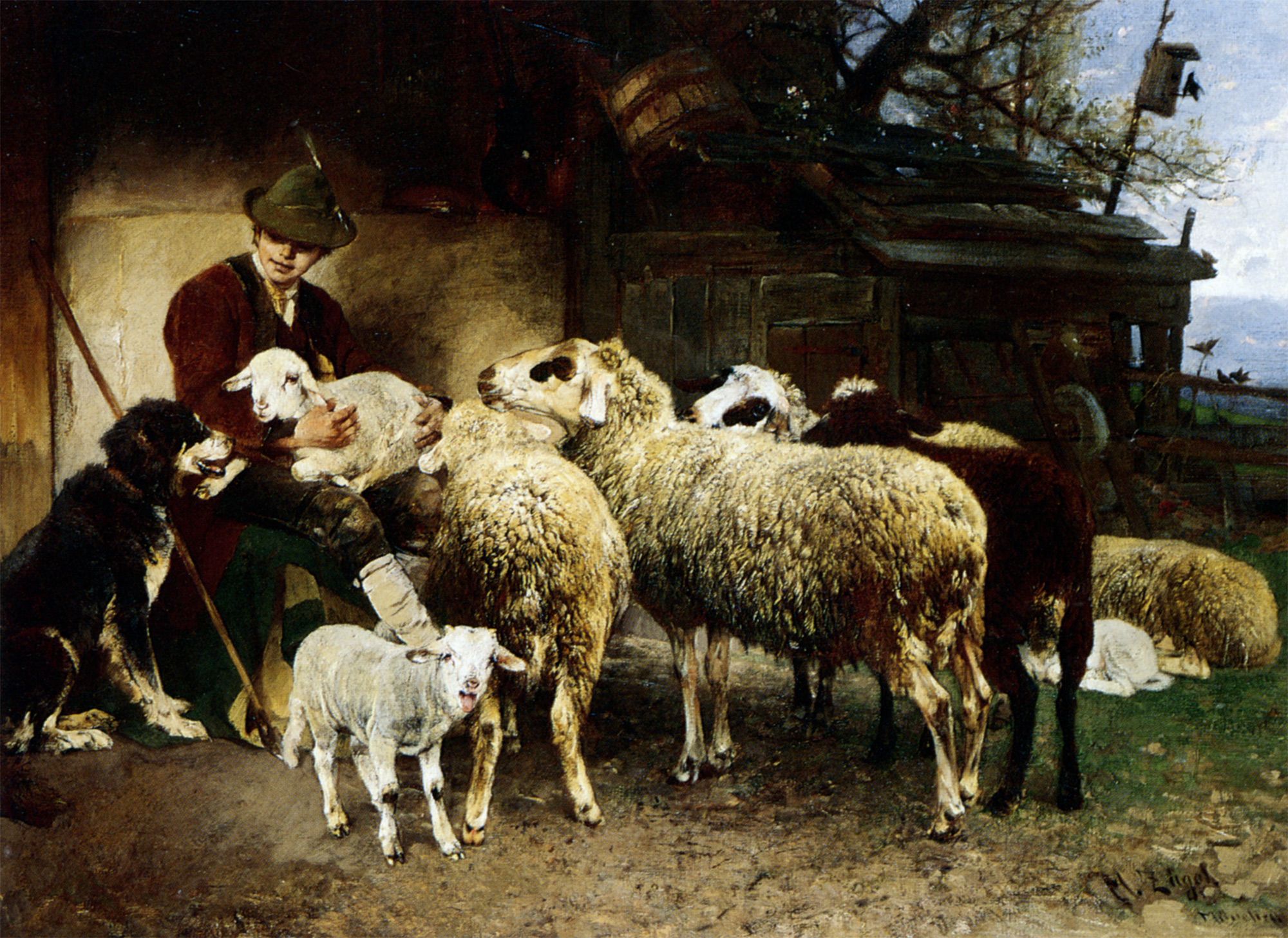 The Young Shepherd by Heirich von Zugel