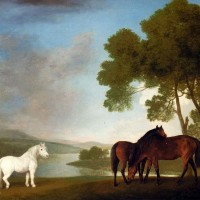 Two Mares In A Landscape by William Webb