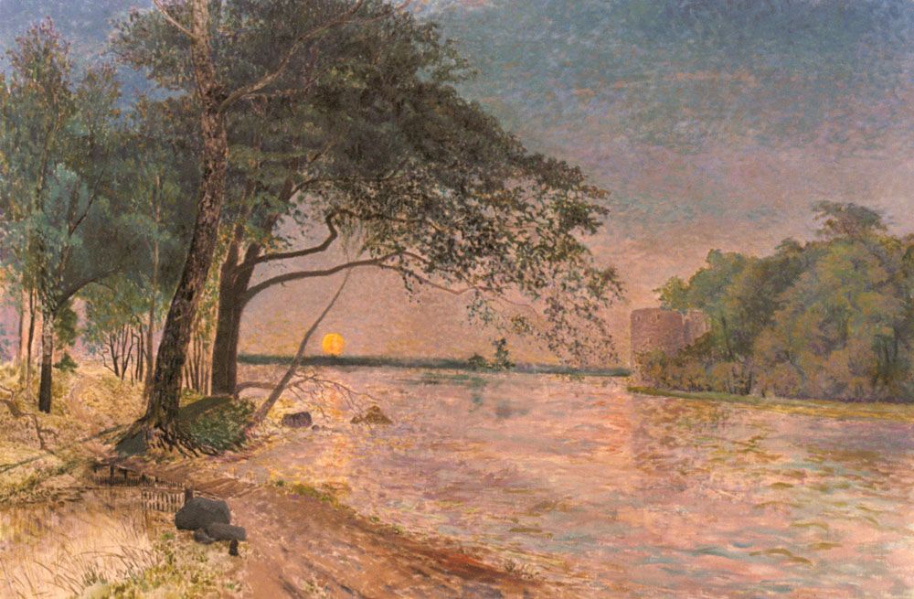 View Of Kronenberg Castle At Sunset by Alfred Wahlberg