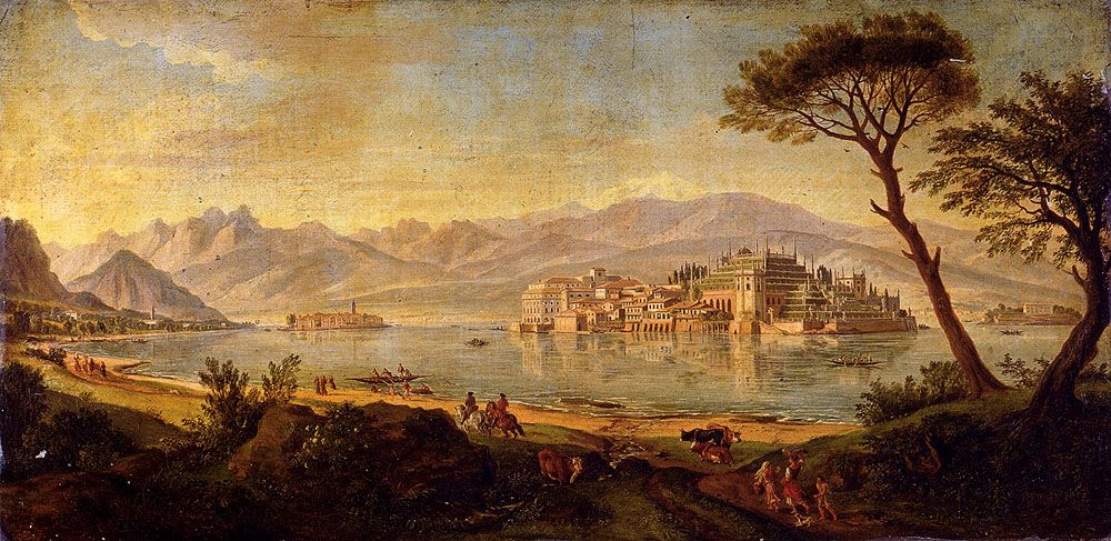 View Of Lake Maggiore With The Isola Bella by Gaspar Van Wittel