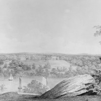 View of the David Hosack Estate at Hyde Park, New York, from Western Bank of the Hudson River (from Hosack Album) by Thomas Kelah Wharton