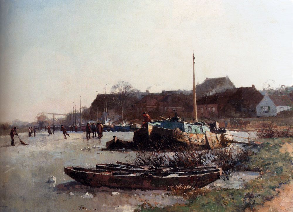 Winterfun On De Loswal Hattem by Cornelis Vreedenburgh