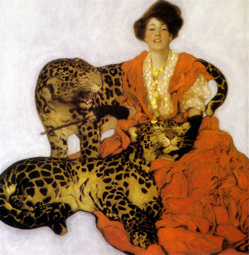 Woman with Leopards by Sarah Stilwell Weber
