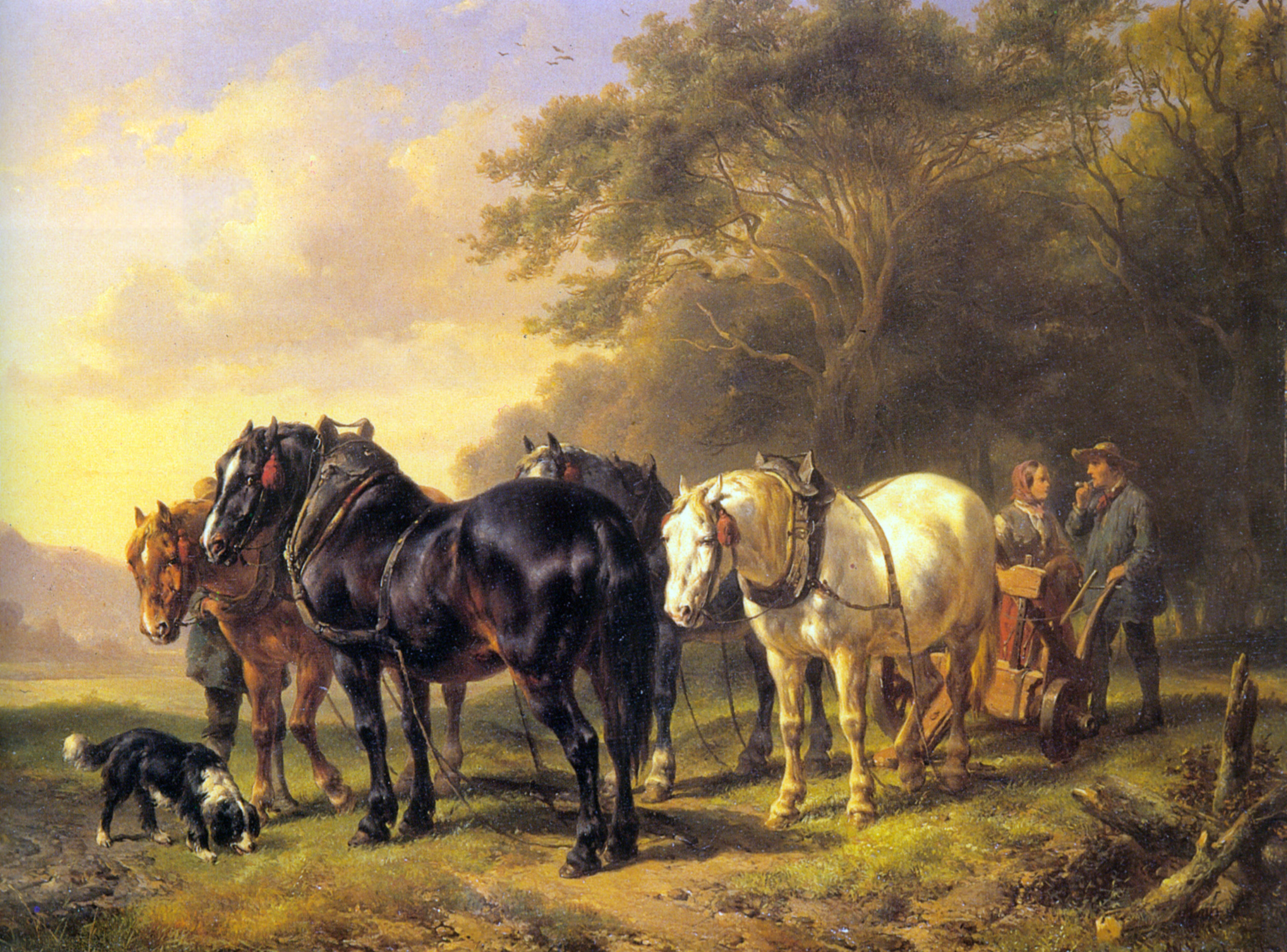 A Plough Team at Rest by Wouterus Verschuur Jr.