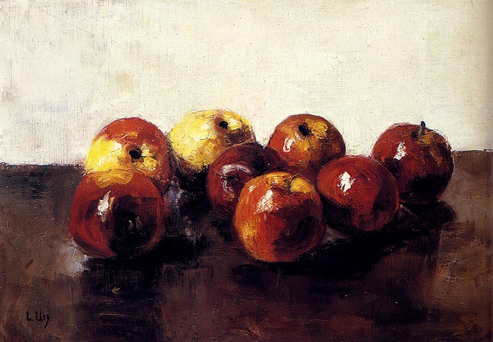 A Still Life Of Apples by Lessur Ury