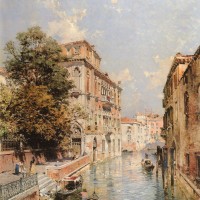 A View in Venice, Rio S. Marina by Franz Richard Unterberger