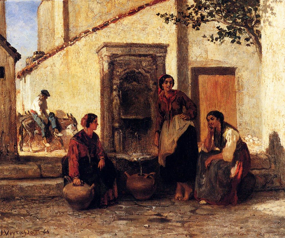 At The Fountain by Jules Jacques Veyrassat